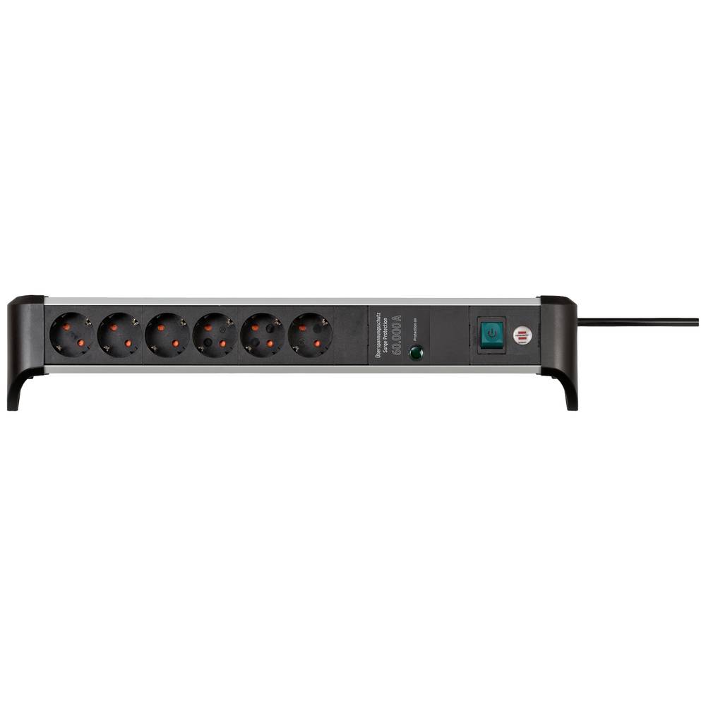 Image of Brennenstuhl 1391020600 Surge protection power strip Silver-black PG connector 1 pc(s)