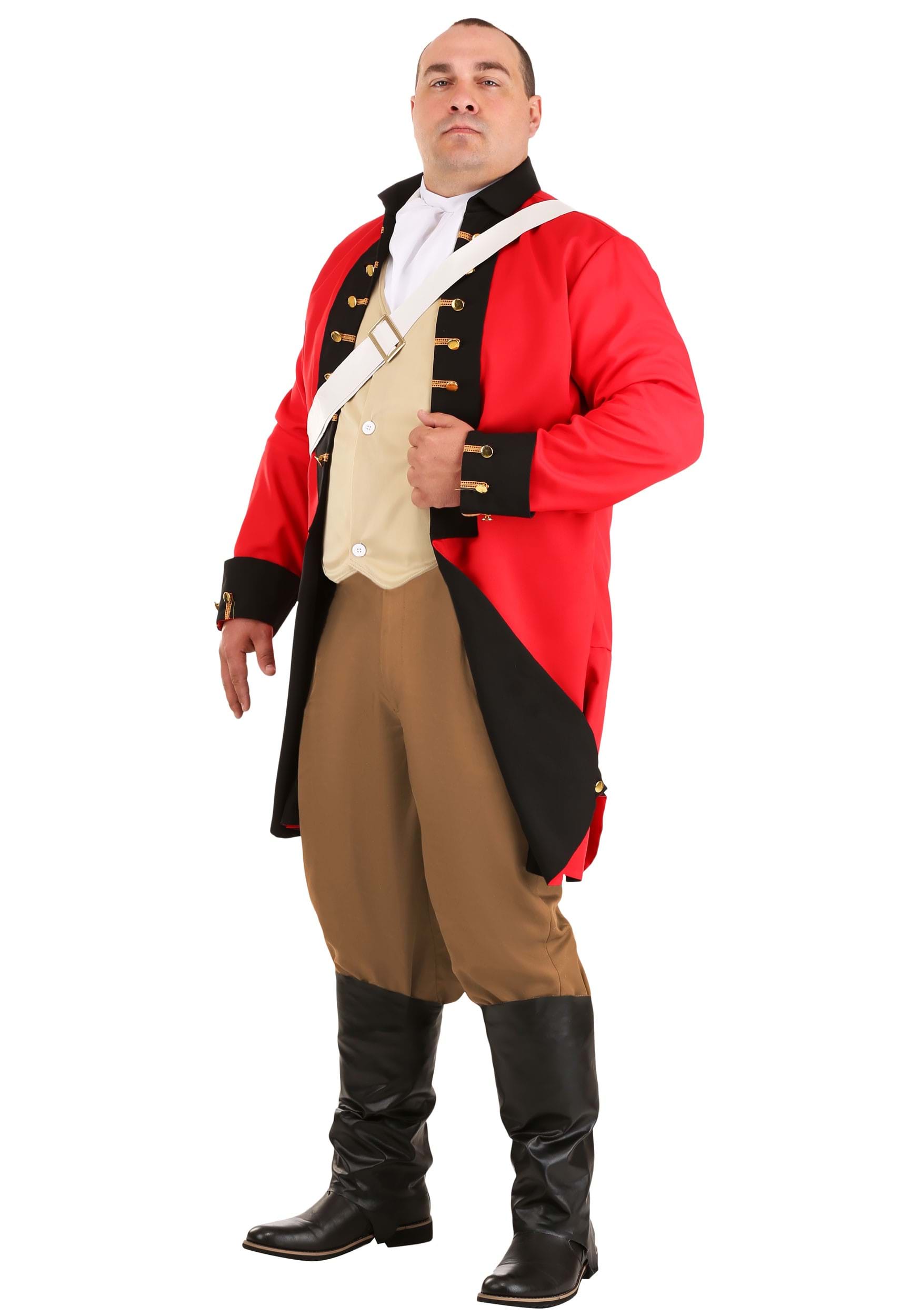 Image of British Red Coat Plus Size Costume for Adults ID FUN6364PL-2X