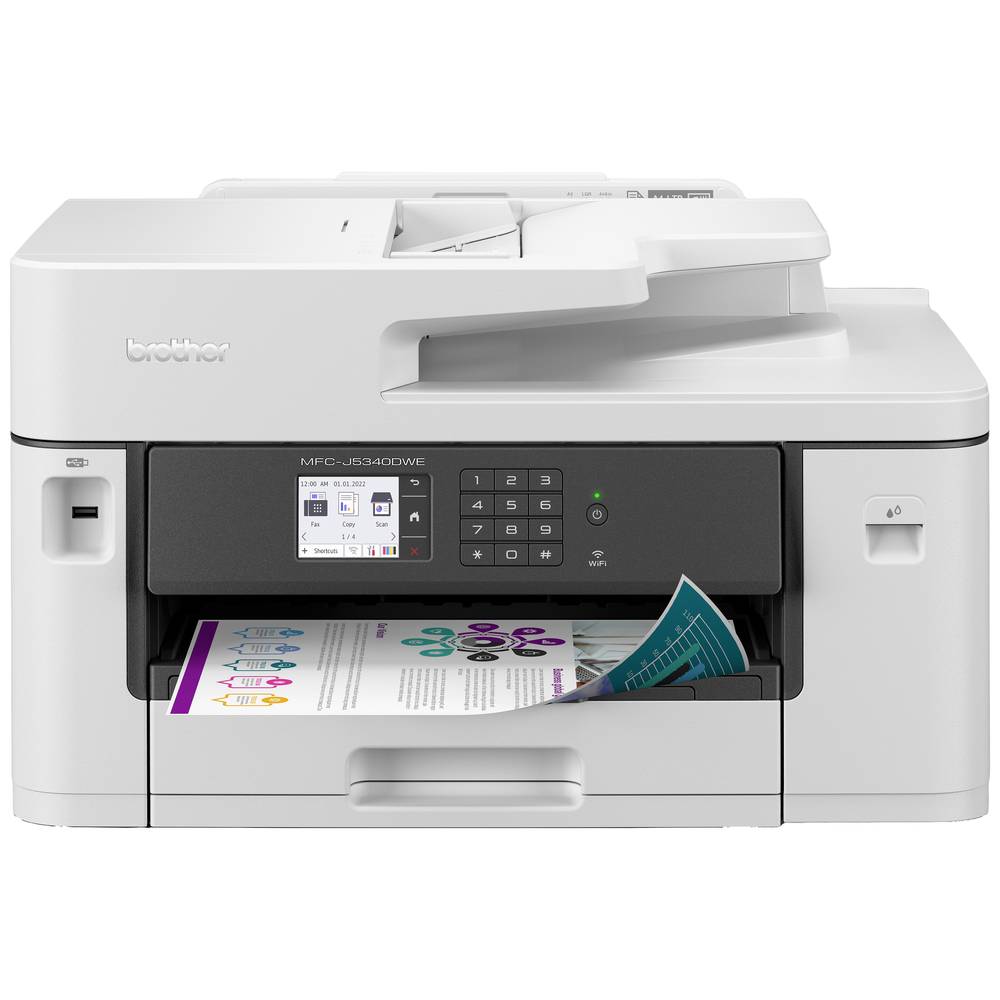 Image of Brother MFCJ5340DWE Colour inkjet multifunction printer A4 Printer scanner copier fax ADF Duplex LAN USB Wi-Fi