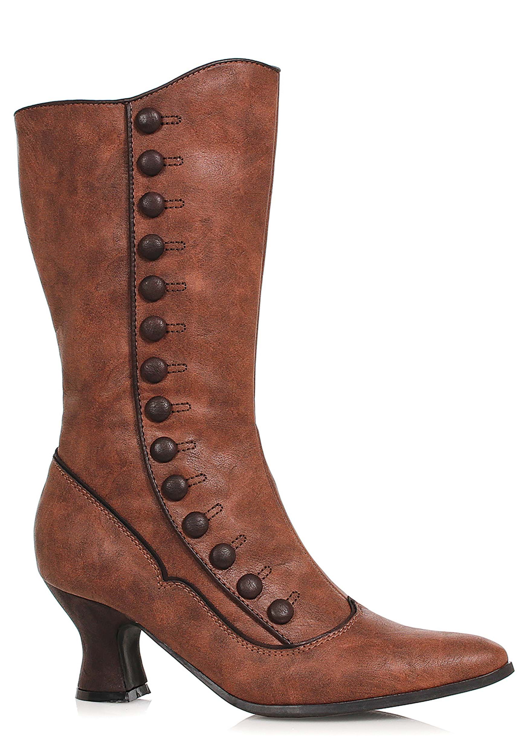 Image of Brown Victorian Women's Spat Boot ID EE253SONYABR-9