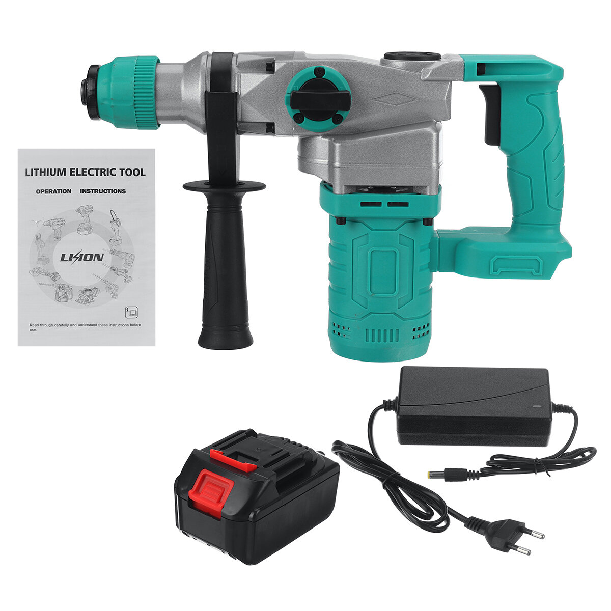 Image of Brushless Cordless Electric Hammer Drill Wood Concrete Wall Drilling Slotting Tool W/ None or 1pc Battery