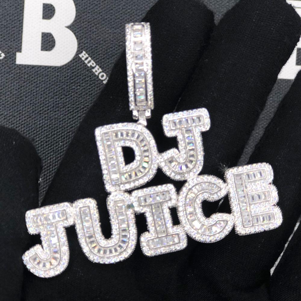 Image of Bubble Baguette Letter Iced Out Name Custom Pendant ID 31833489702954