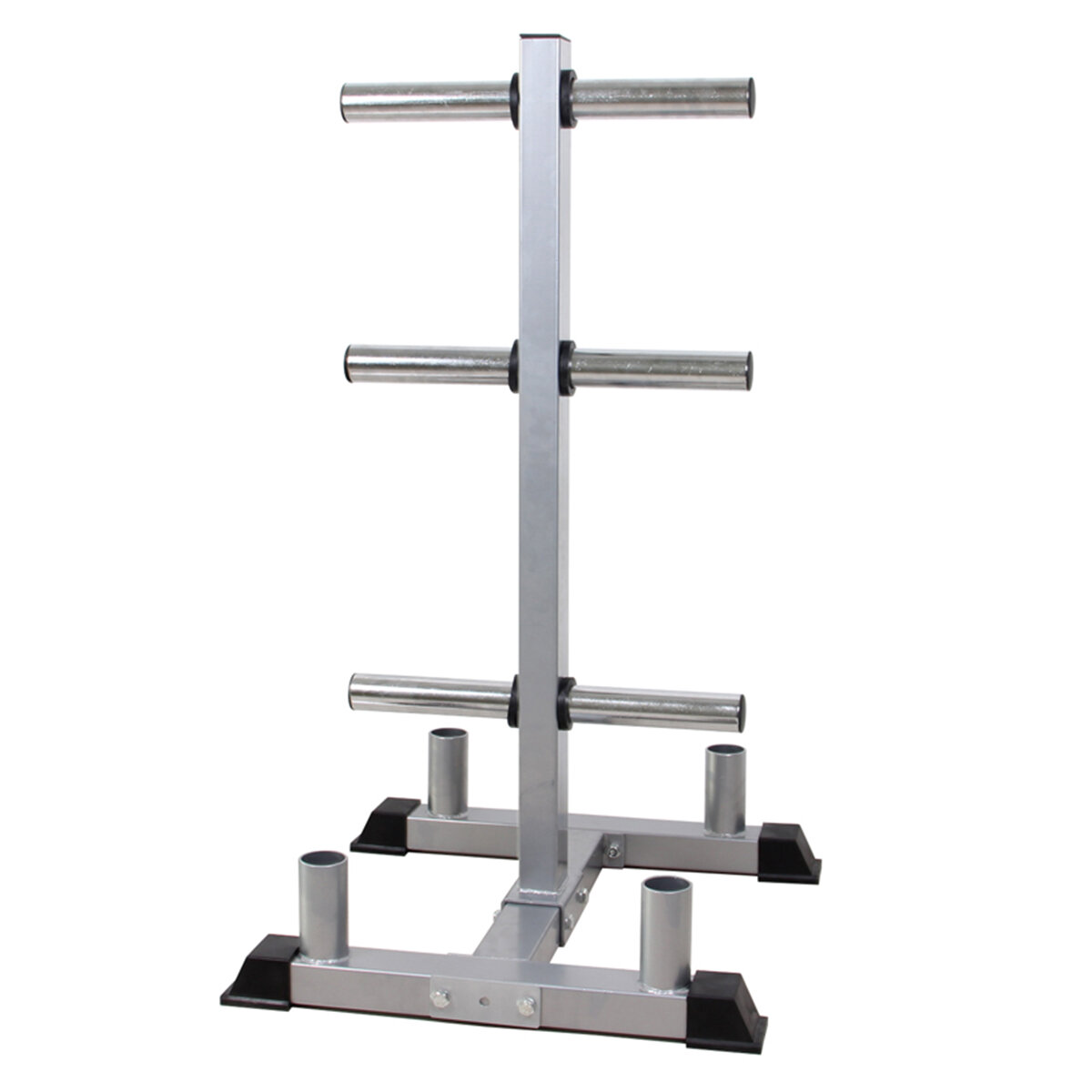 Image of Bumper Weight Plate Storage Tree Rack Olympic Barbell Bar Stand Holder Organizer