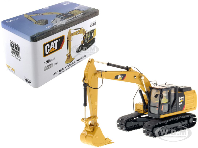 Image of CAT Caterpillar 320F L Hydraulic Excavator with Operator "High Line Series" 1/50 Diecast Model by Diecast Masters