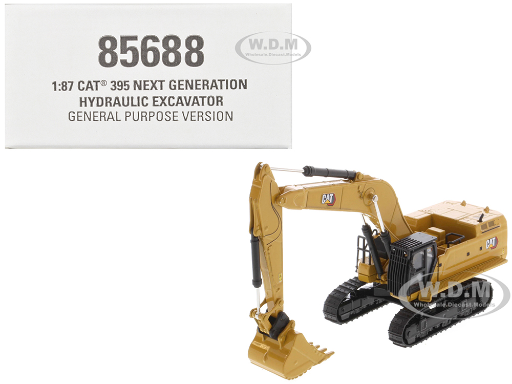 Image of CAT Caterpillar 395 Next-Generation Hydraulic Excavator (General Purpose Version) Yellow with Additional Tools "High Line Series" 1/87 (HO) Diecast M