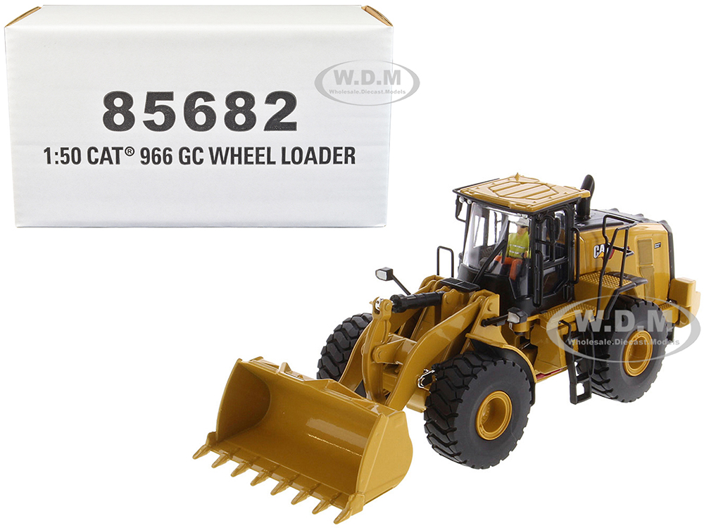 Image of CAT Caterpillar 966 GC Wheel Loader Yellow with Operator "High Line Series" 1/50 Diecast Model by Diecast Masters