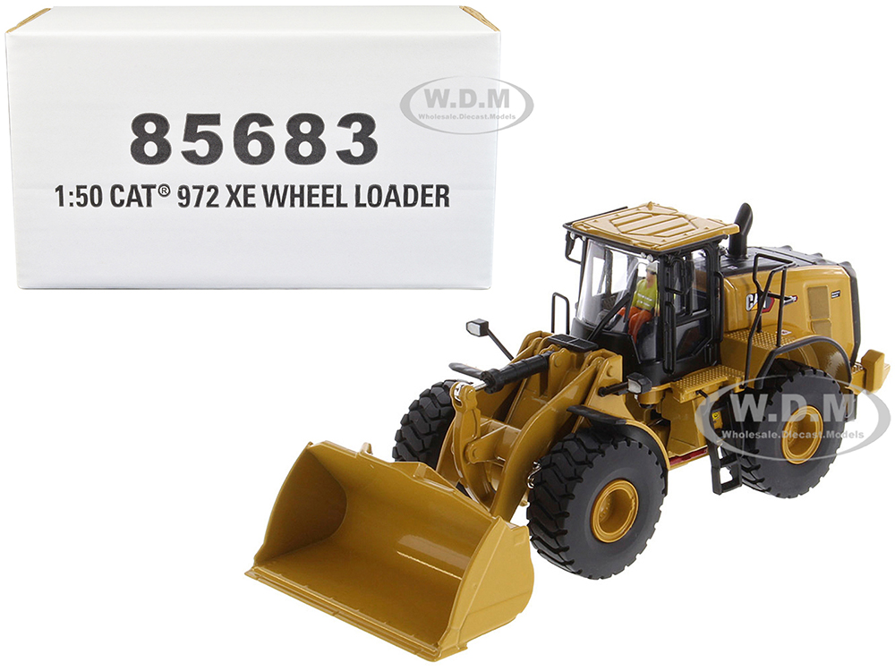 Image of CAT Caterpillar 972 XE Wheel Loader Yellow with Operator "High Line Series" 1/50 Diecast Model by Diecast Masters