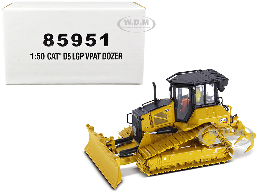Image of CAT Caterpillar D5 LGP VPAT Track Type Tractor Dozer Yellow with Operator "High Line" Series 1/50 Diecast Model by Diecast Masters