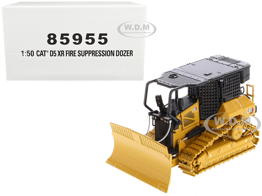 Image of CAT Caterpillar D5 XR Fire Suppression Track Type Dozer Yellow "High Line" Series 1/50 Diecast Model by Diecast Masters