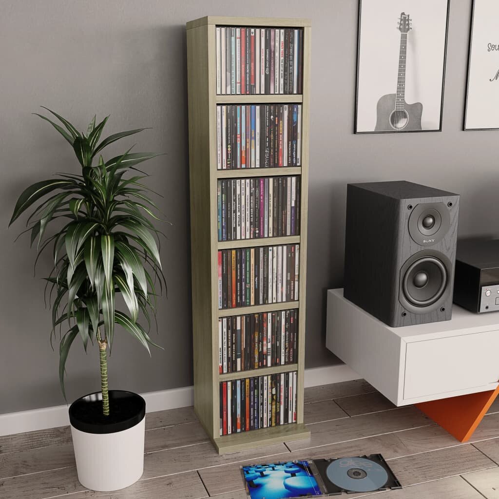 Image of CD Cabinet Sonoma Oak 83"x9"x346" Chipboard