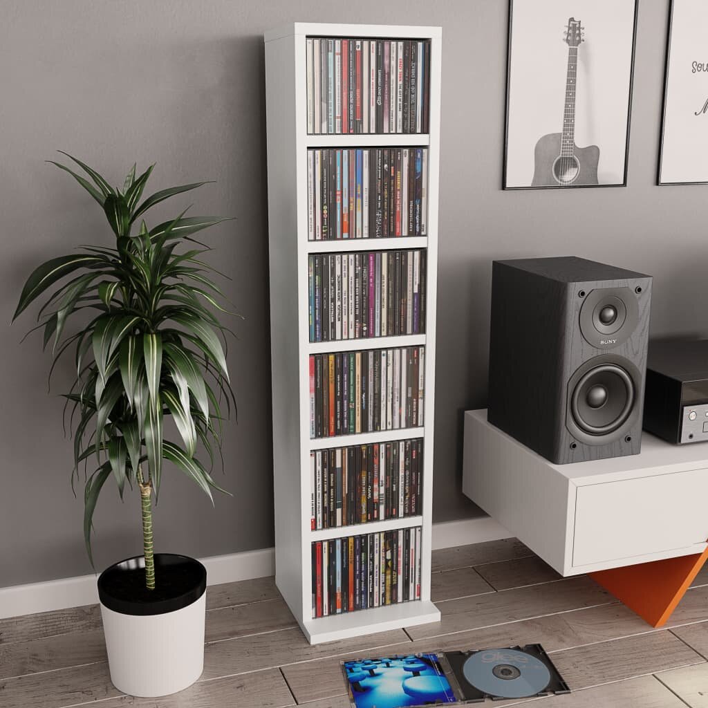 Image of CD Cabinet White 83"x9"x346" Chipboard