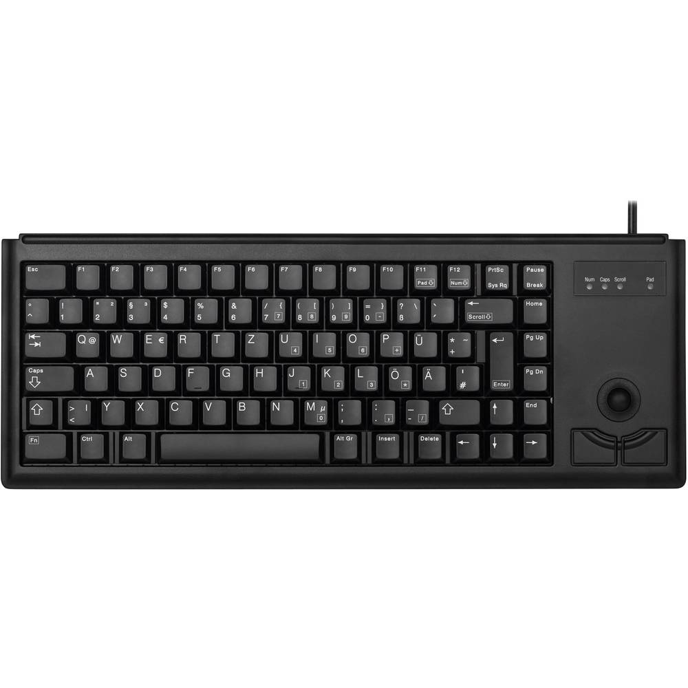 Image of CHERRY Compact-Keyboard G84-4400 USB Keyboard German QWERTZ Black Built-in trackball