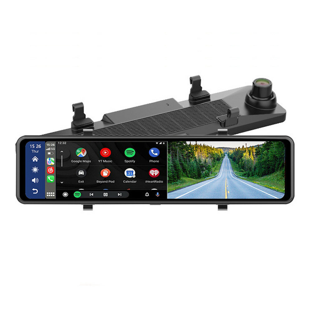 Image of CP06 1126 Inch 2K+1080P Dash Cam Car DVR Carplay Android AUTO WIFI bluetooth Voice Control Streaming Media Rearview Mir