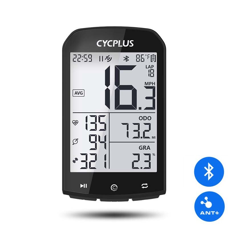 Image of CYCPLUS M1 GPS Bicycle Computer Wireless With Bluetooth 40 ANT+ Cycling Speedometer Waterproof LCD Backlight Bike Odome