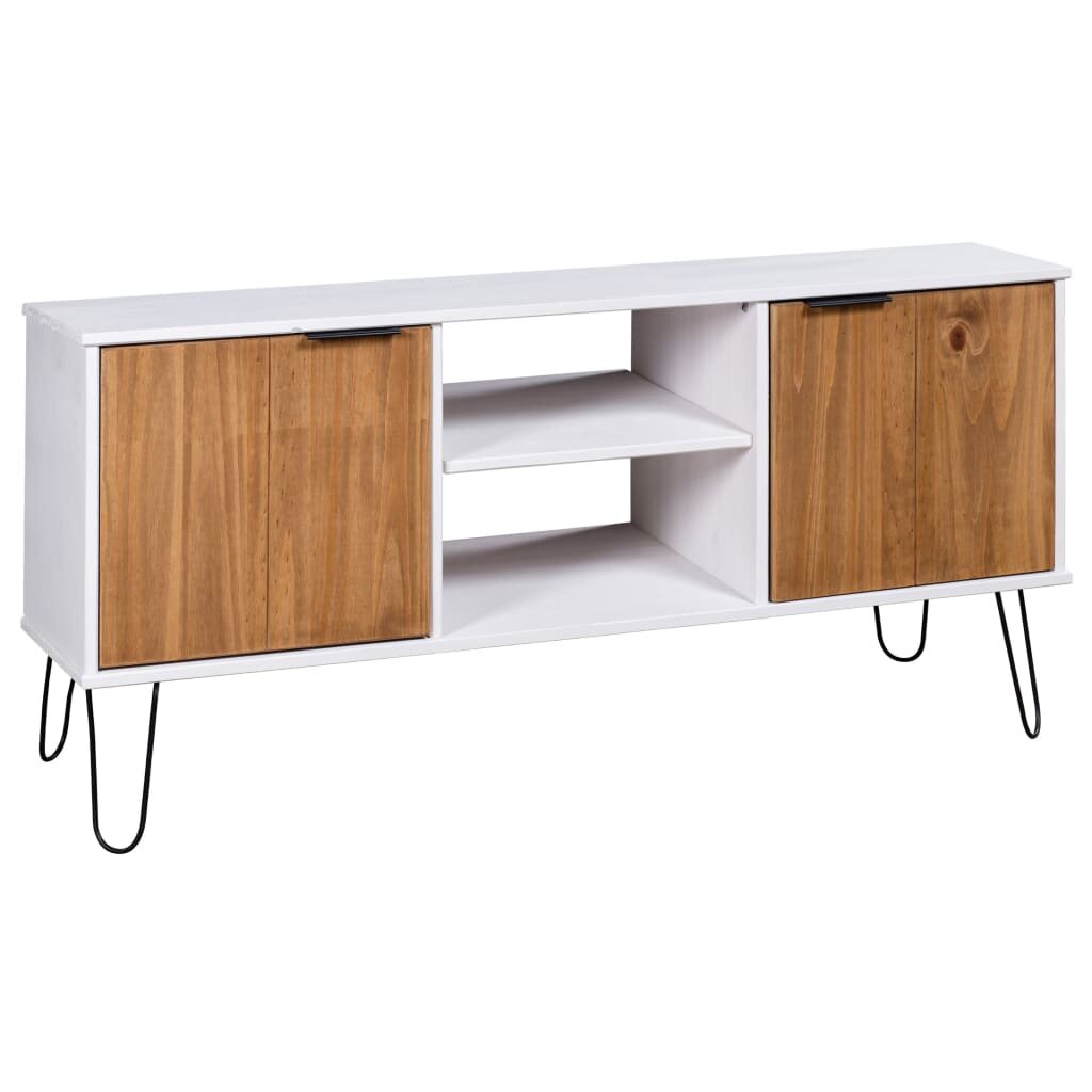 Image of Cabinet "New York Range" White and Light Wood Solid Pine Wood