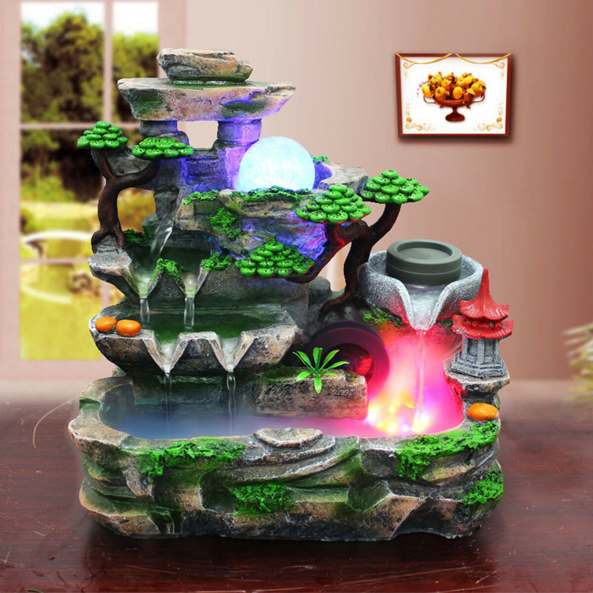 Image of Calming Fountain Water Feature Ornament Home Decor Relaxing Soothing Indoor