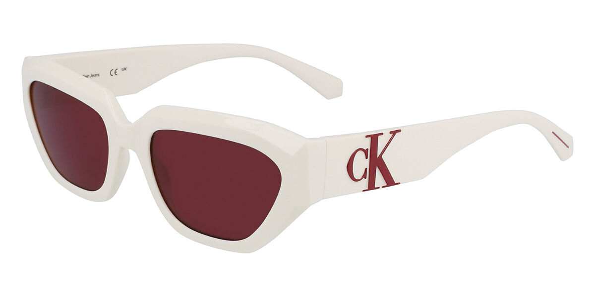 Image of Calvin Klein Jeans CKJ23652S 100 Óculos de Sol Brancos Masculino BRLPT