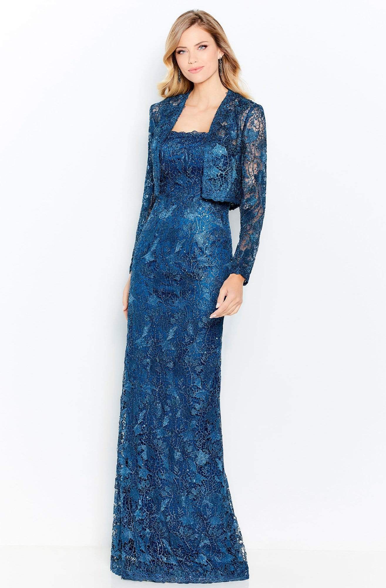 Image of Cameron Blake - 120602W Laced And Beaded Long Dress