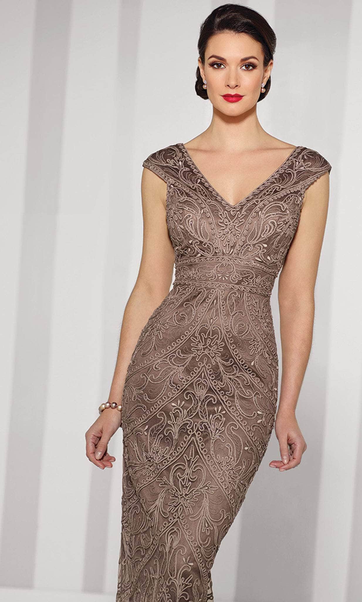 Image of Cameron Blake 216693 - High Beaded Waist Formal Gown