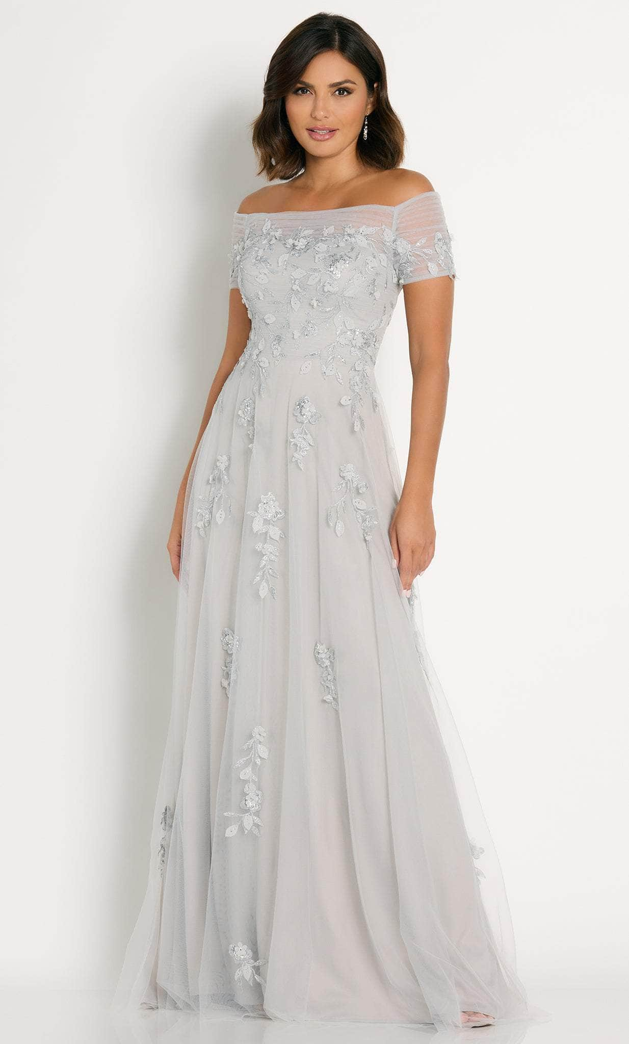 Image of Cameron Blake CB751 - Applique A-Line Evening Gown