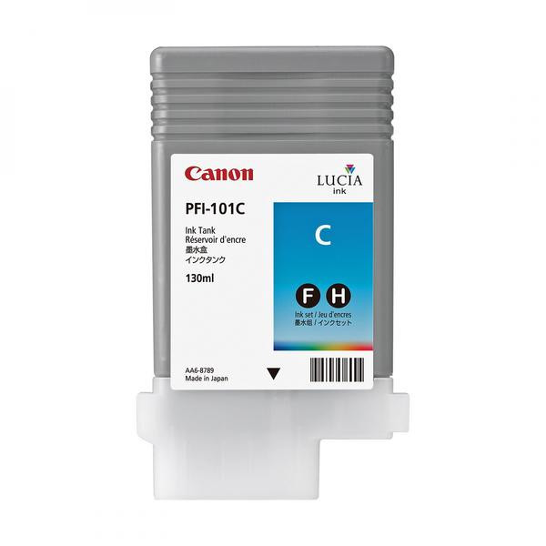 Image of Canon PFI-101C 0884B001 azuriu (cyan) cartus original RO ID 13645