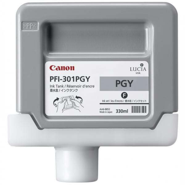 Image of Canon PFI-301PGY 1496B001 foto szary (photo grey) tusz oryginalna PL ID 13642