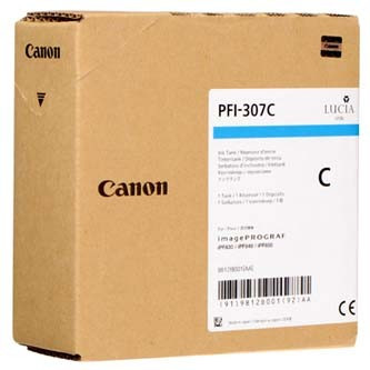 Image of Canon PFI-307C 9812B001 azuriu (cyan) cartus original RO ID 8739