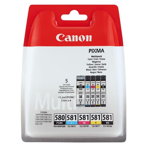 Image of Canon PG-580 + CL581 CMYBk 2078C005 multipack eredeti tintapatron HU ID 19905