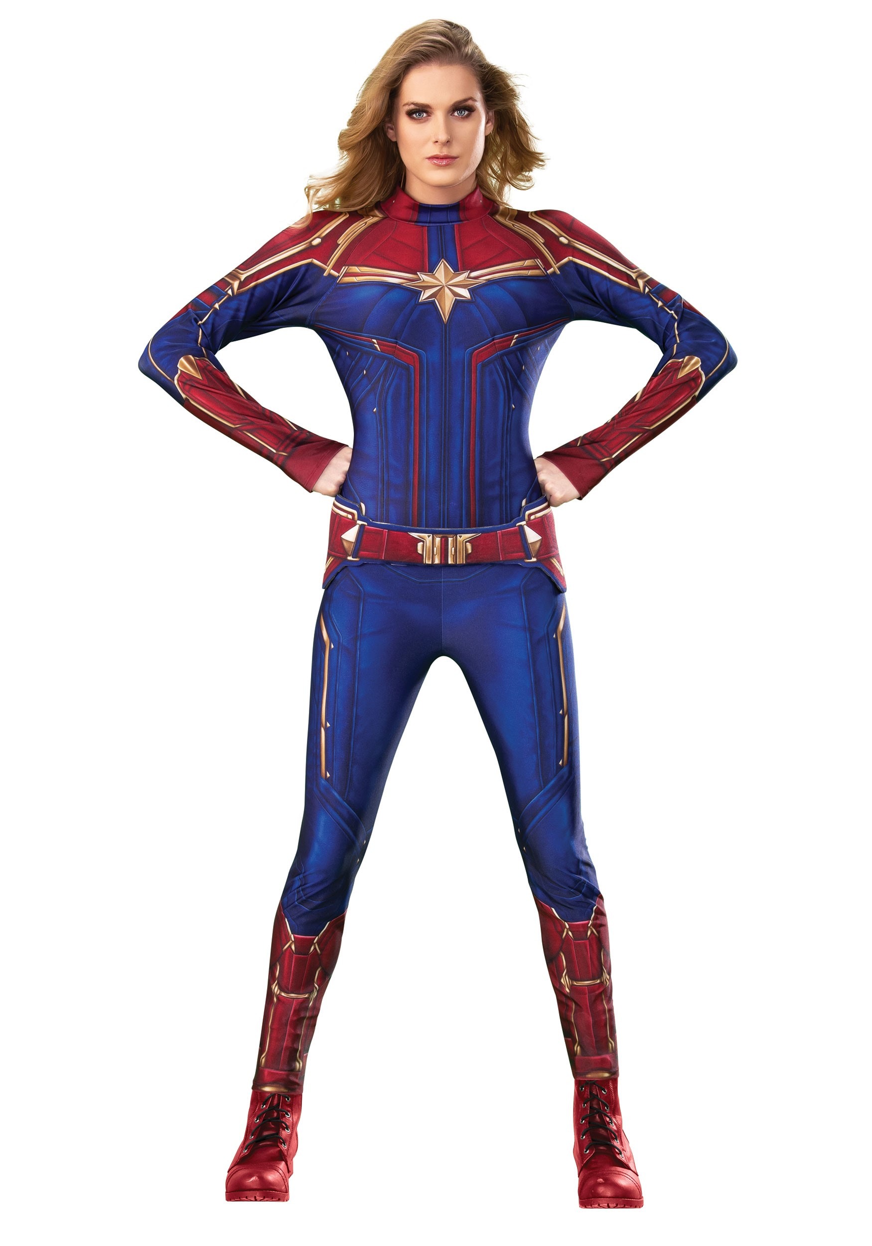 Image of Captain Marvel Deluxe Women's Costume ID RU700600-L