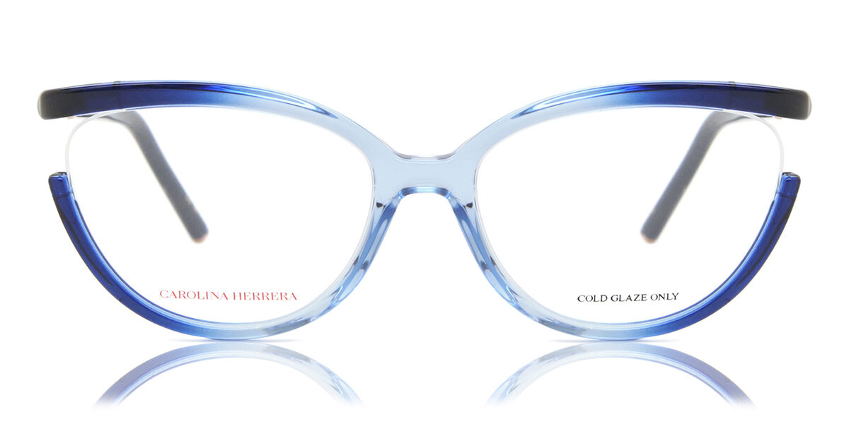 Image of Carolina Herrera CH 0005 AGS 55 Lunettes De Vue Femme Bleues (Seulement Monture) FR