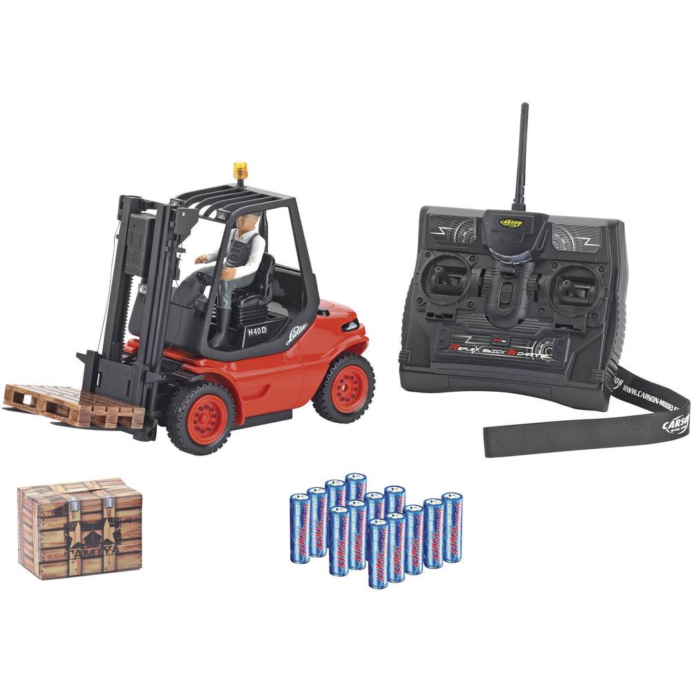 Image of Carson Modellsport Linde H 40 D forklift truck 1:14 RC scale model for beginners Heavy-duty vehicle