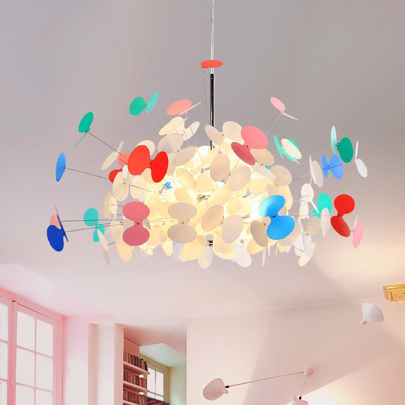 Image of Cartoon Butterfly Chandelier Creative Lamps Living Dining Room led Chandeliers Children Warm Personality Bedroom led Pendant Lamp Girl Light