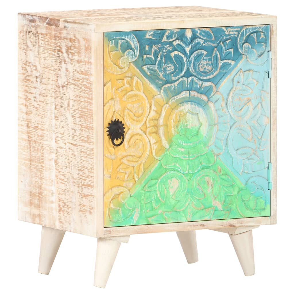 Image of Carved Bedside Cabinet 157"x118"x197" Solid Acacia Wood