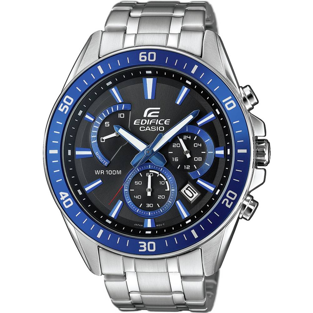 Image of Casio Chronograph Wristwatch EFR-552D-1A2VUEF (L x W x H) 53 x 47 x 123 mm Silver-blue Enclosure material=Stainless
