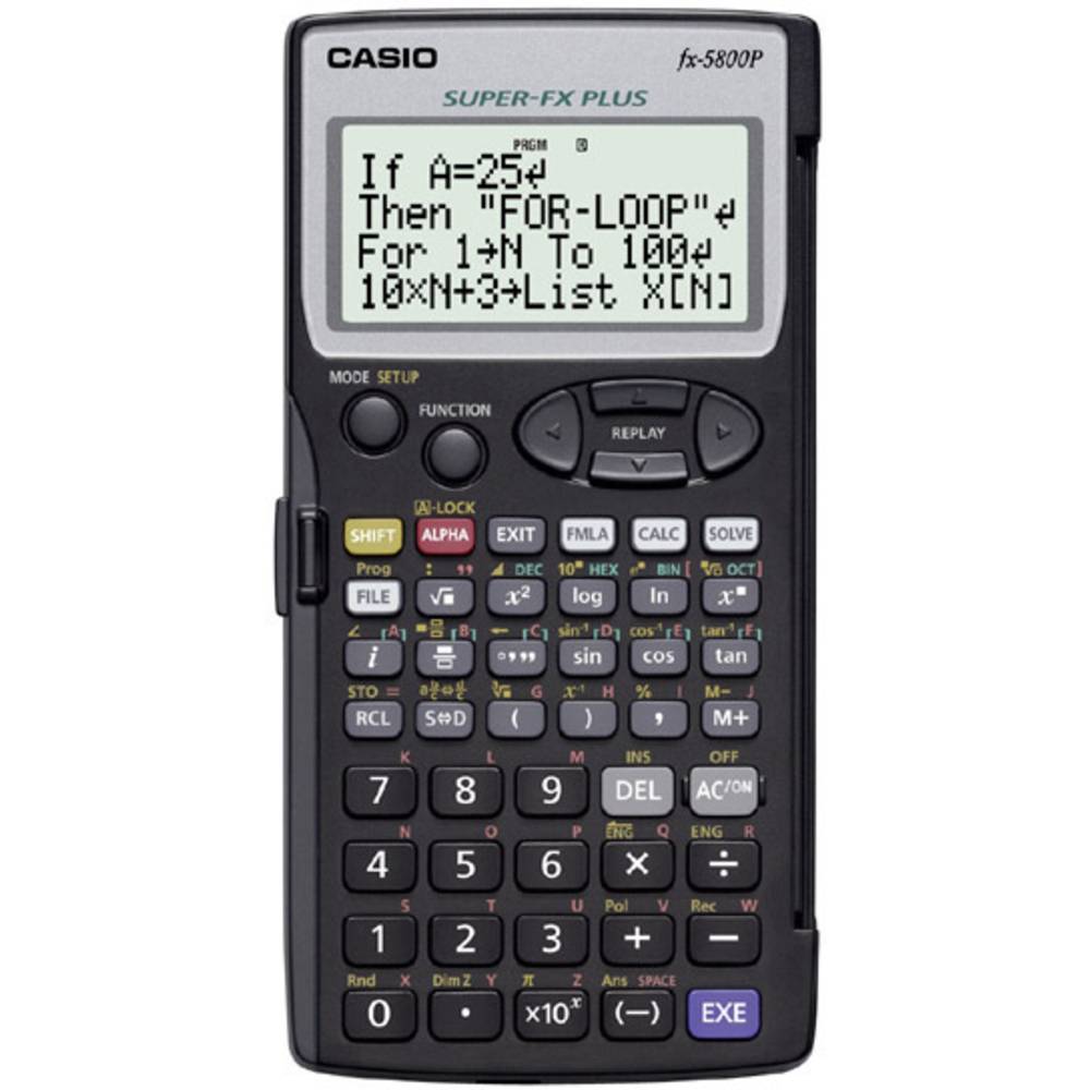 Image of Casio fx-5800P CAS calculator Black Display (digits): 16 battery-powered (W x H x D) 73 x 10 x 1415 mm