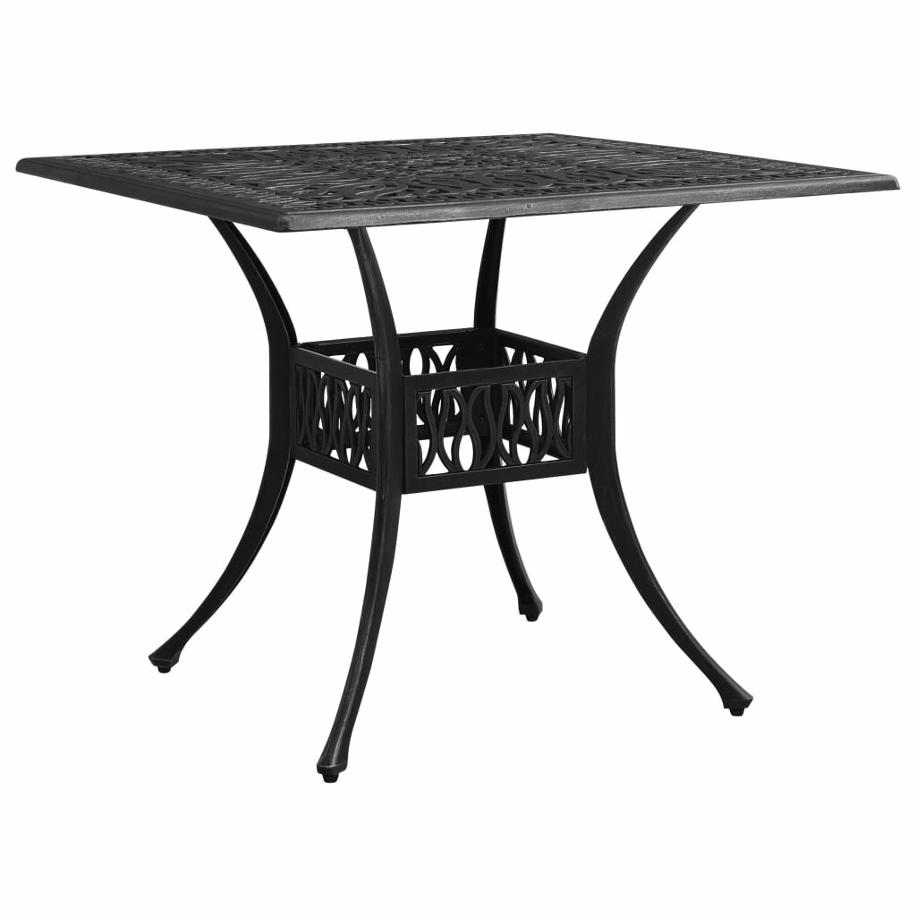Image of Cast Aluminum Garden Table Black 354''x354''x287''