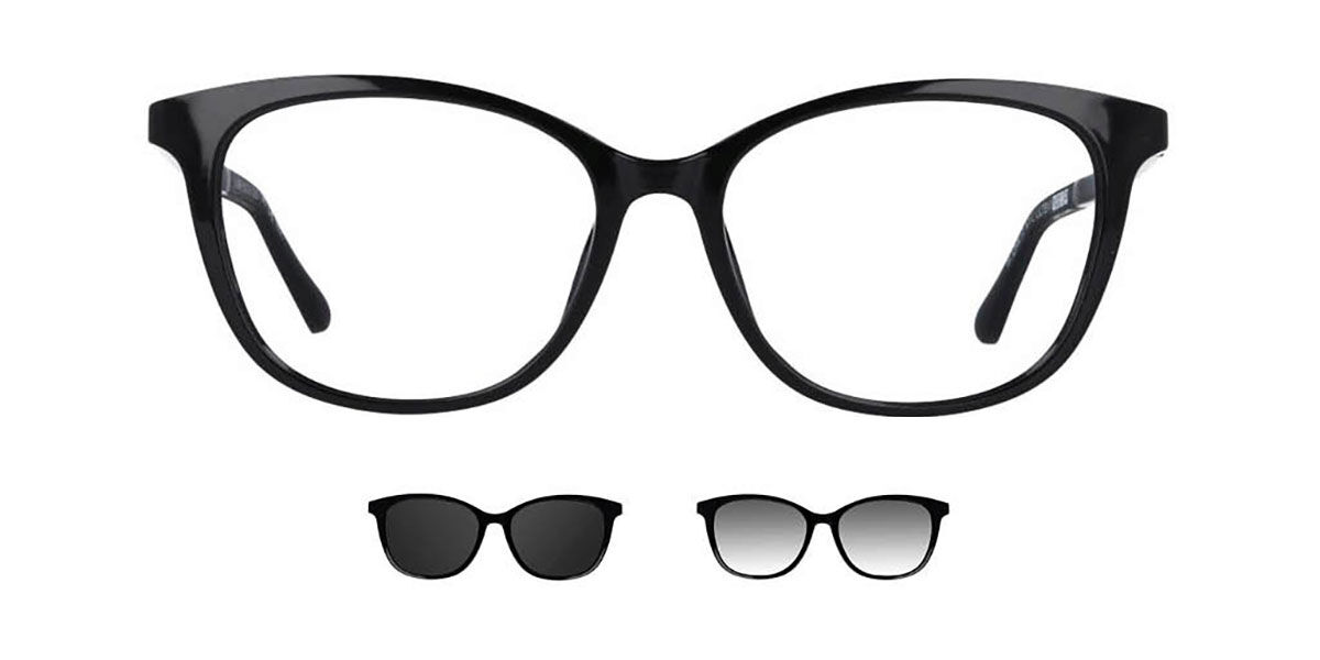 Image of Cat Eye Clip-On Plastikowy Czarne Okulary Korekcyjne Damskie - Okulary Blokujące Niebieskie Światło - SmartBuy Collection PL