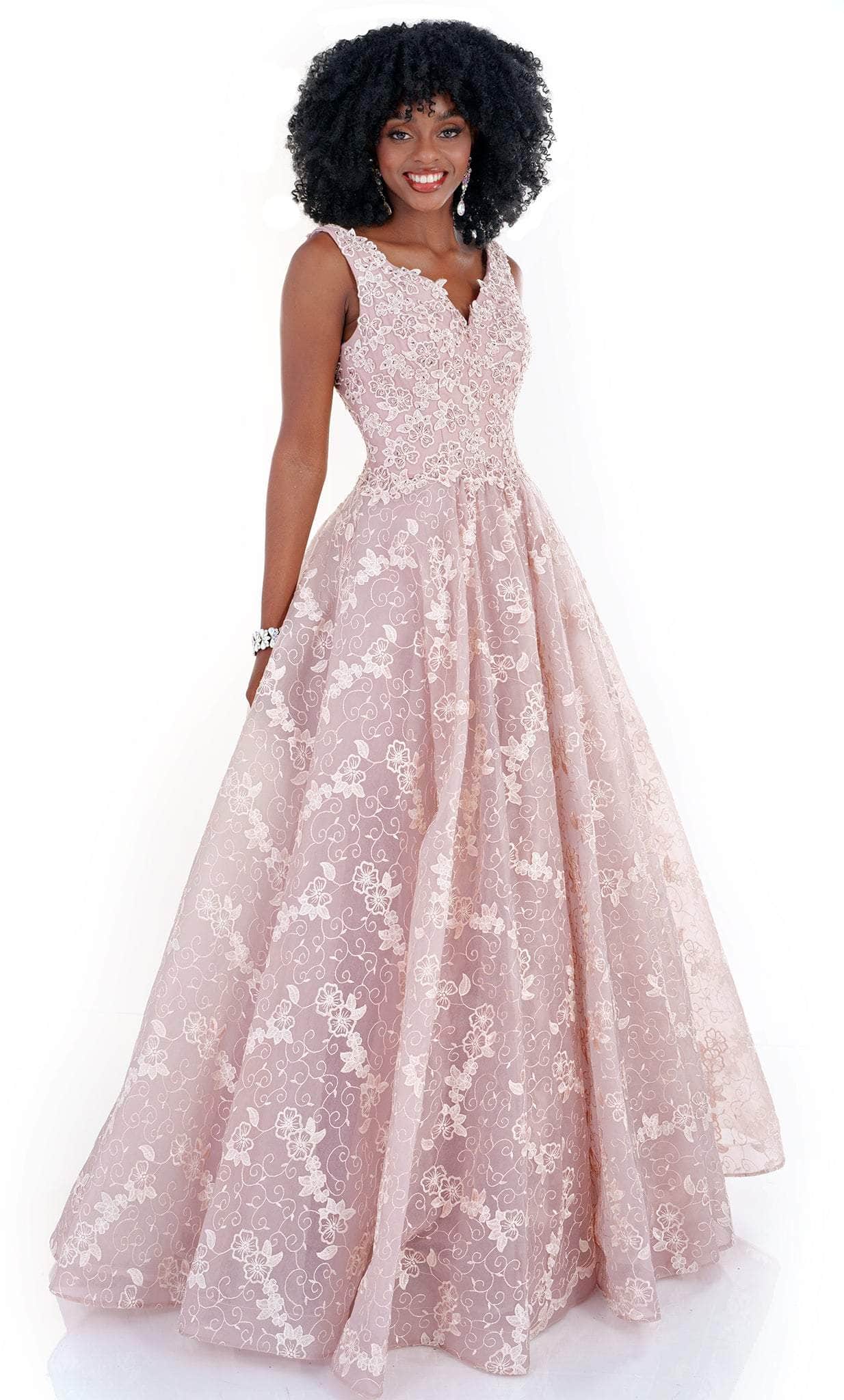 Image of Cecilia Couture 2503 - Embroidered V-Neck Prom Dress