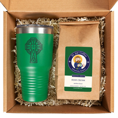 Image of Celtic Cross Insulated Tumbler and Flavored Coffee Box