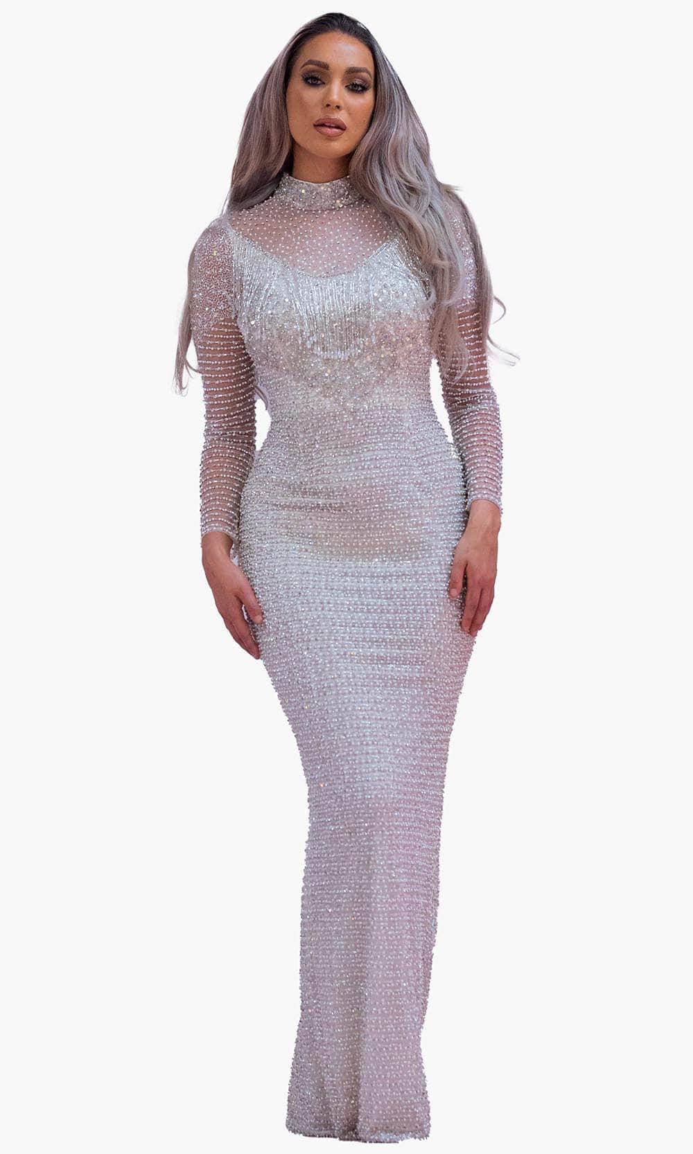 Image of Chic and Holland BR1984 - Beaded High Neck Bridal Dress
