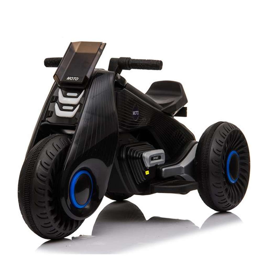 Image of Children's Electric Motorcycle 3 Wheels Double Drive With Music Playback Function - Black