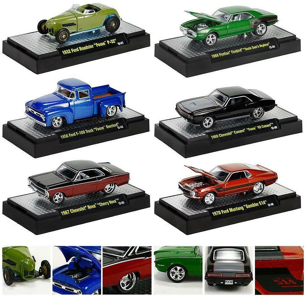 Image of Chip Foose Collection Set of 6 pieces Series 2 1/64 Diecast Model Cars by M2 Machines