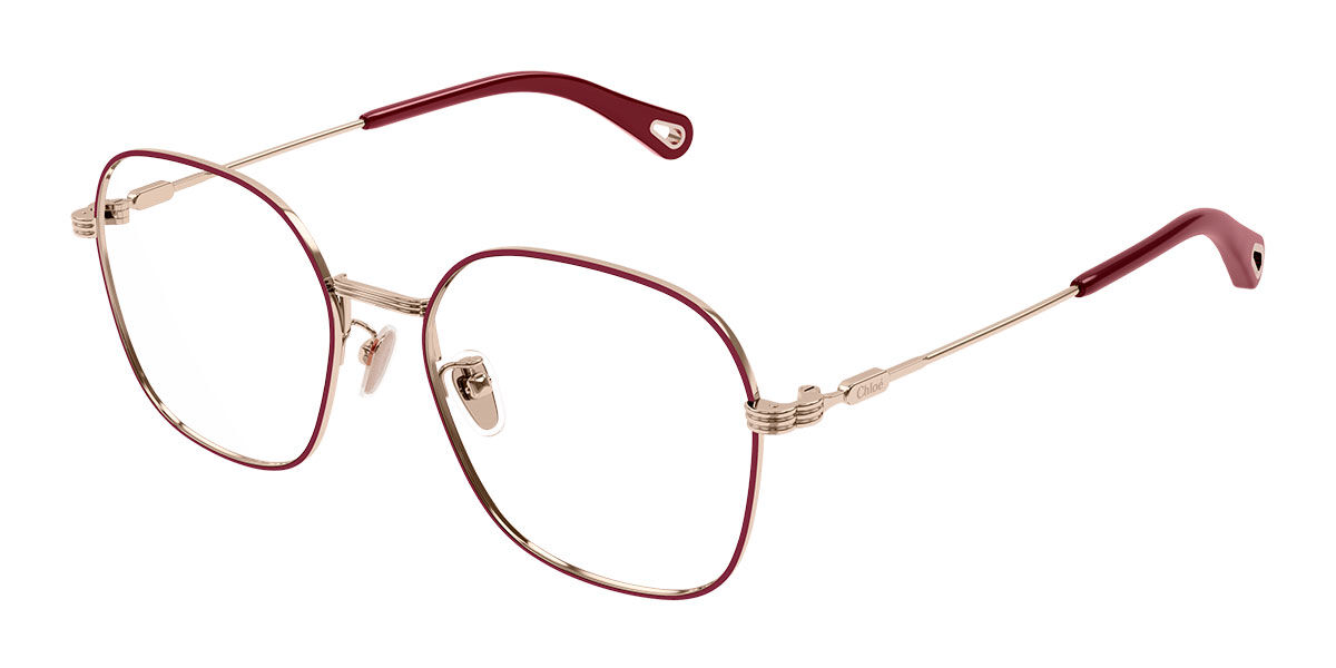 Image of Chloé CH0182OK Ajuste Asiático 004 Gafas Recetadas para Mujer Borgoña ESP