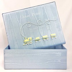 Image of Choo Choo Train Personalized Baby Keepsake Box - Large