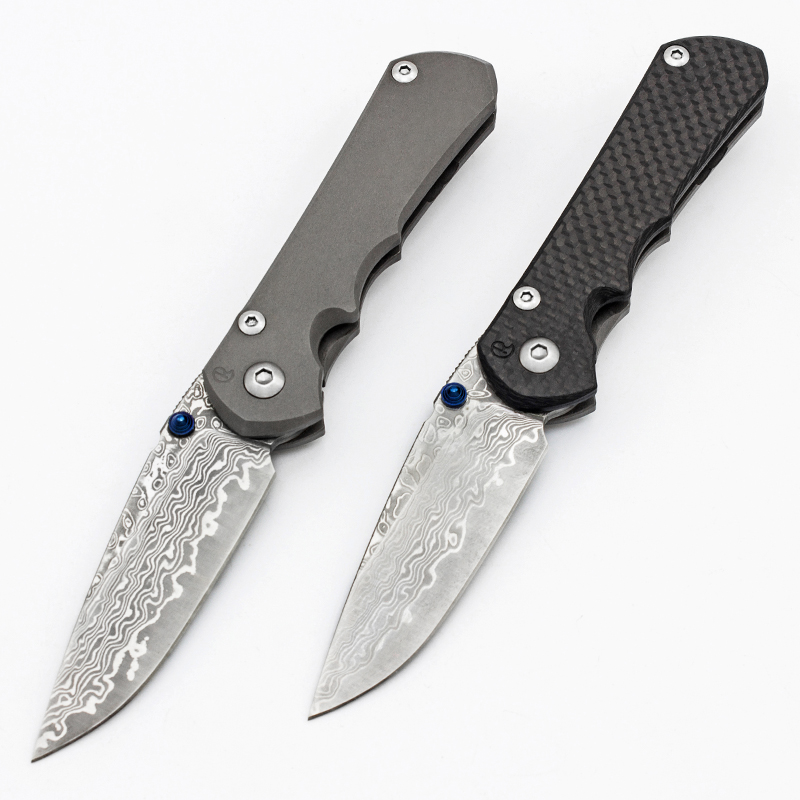 Image of Chris Reeve Small Inkosi Exclusive Folding Knife Carbon Fiber /Titanium Handle Damascus Blade Pocket EDC Tactical Hunting camping Self Defen
