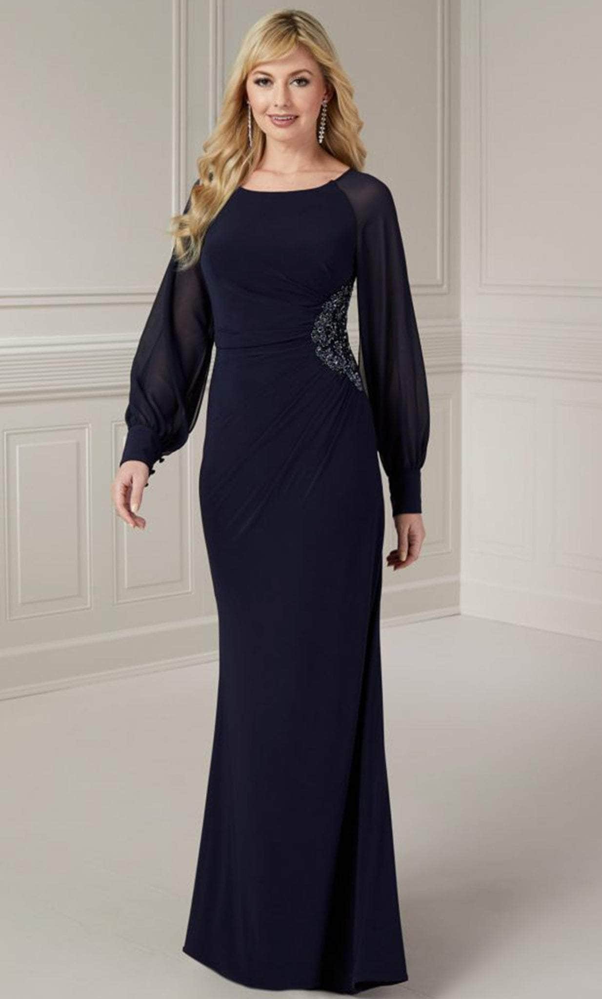 Image of Christina Wu Elegance 17131 - Sheer Sleeve Jersey Evening Gown