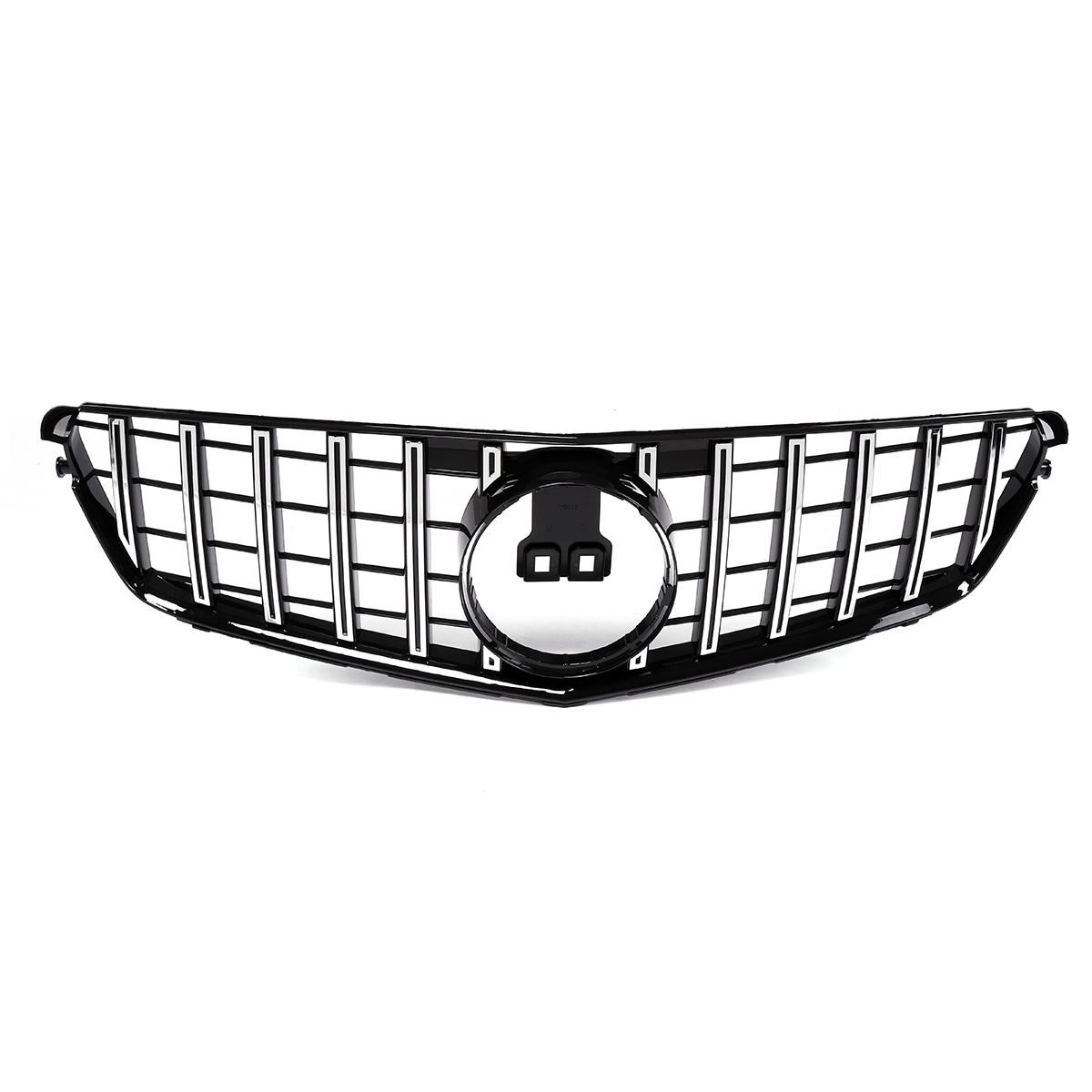 Image of Chrome Silver GT R AMG Style Front Grill Grille For 08-14 Mercedes Benz C-Class W204 C200 C300