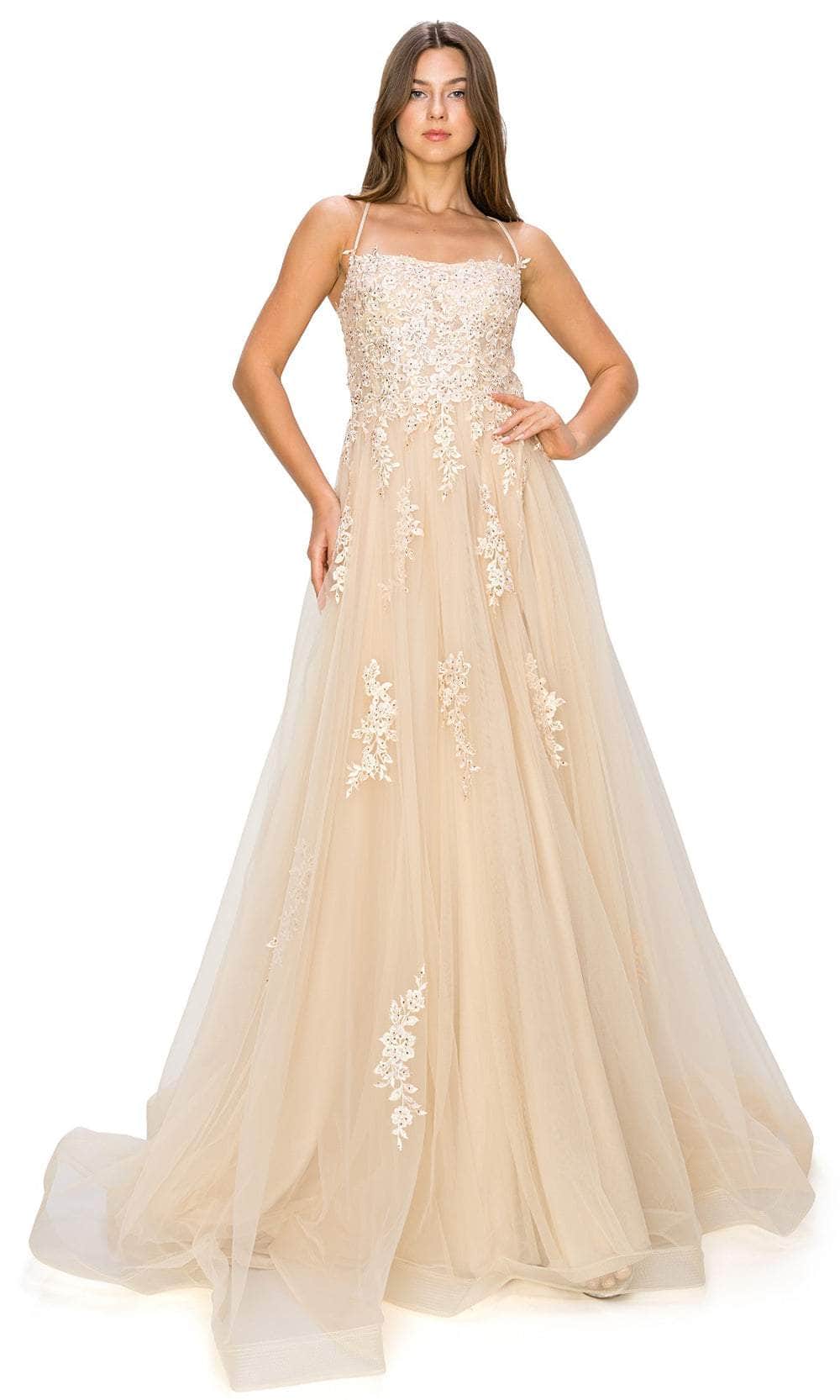 Image of Cinderella Couture 8031J - Floral Embroidered Tulle Prom Gown