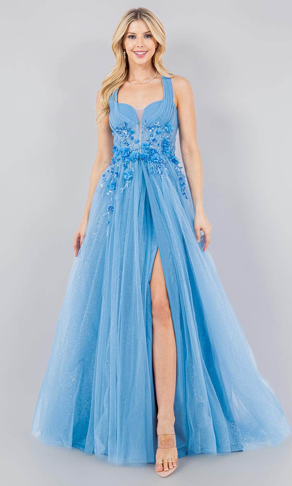 Image of Cinderella Couture 8076J - Sleeveless Halter Neck Prom Dress
