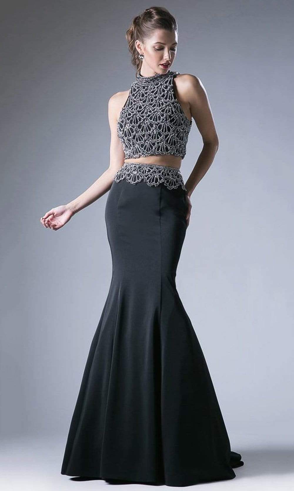 Image of Cinderella Divine - 11574 Beaded Two Piece Mermaid Gown